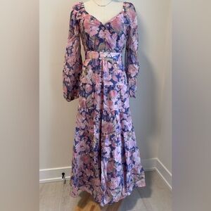 NWT - Astr Floral Maxi Dress in Pink and Purple, Size x-small